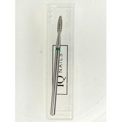 Diamond cutter for cuticles right and left - fine long "flame" - Ø 2.1 mm, green stripe