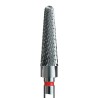 Fresa de carburo 6,0 mm - cono fino, raya roja - para híbridos y geles.