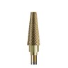 Hard metal drill bit with a golden coating - fine cone for hybrid, gel, and pedicure.