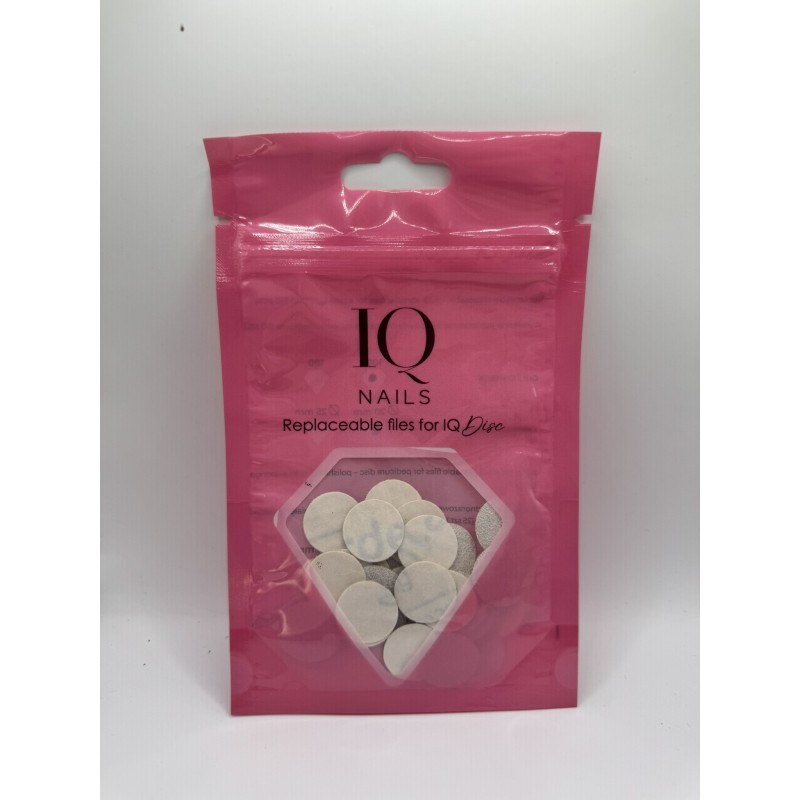 Zmiennokształtne białe pilniki do PODODISK o średnicy 20 mm.